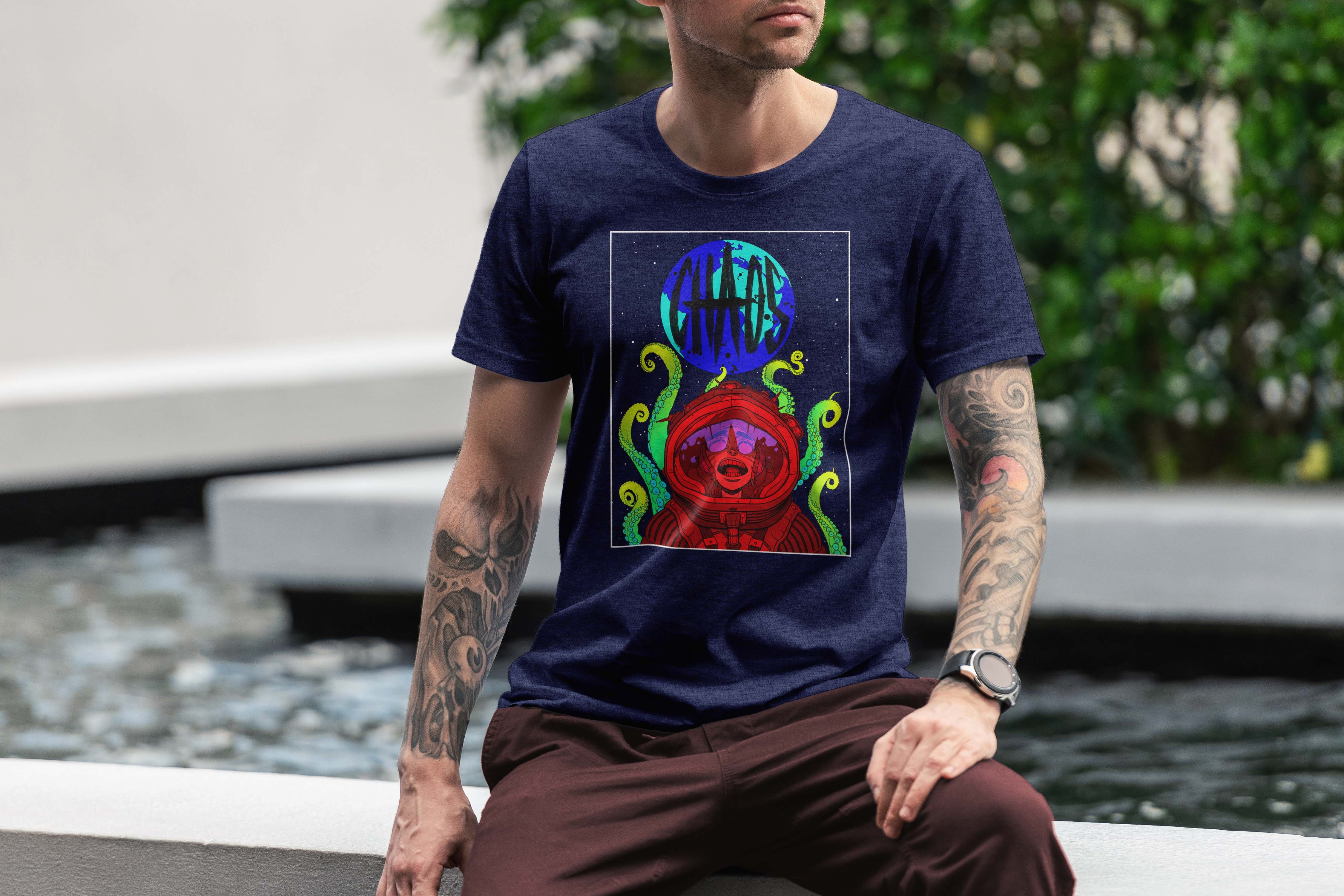 Cthulhu Chaos Dark T-Shirt Selection Navy