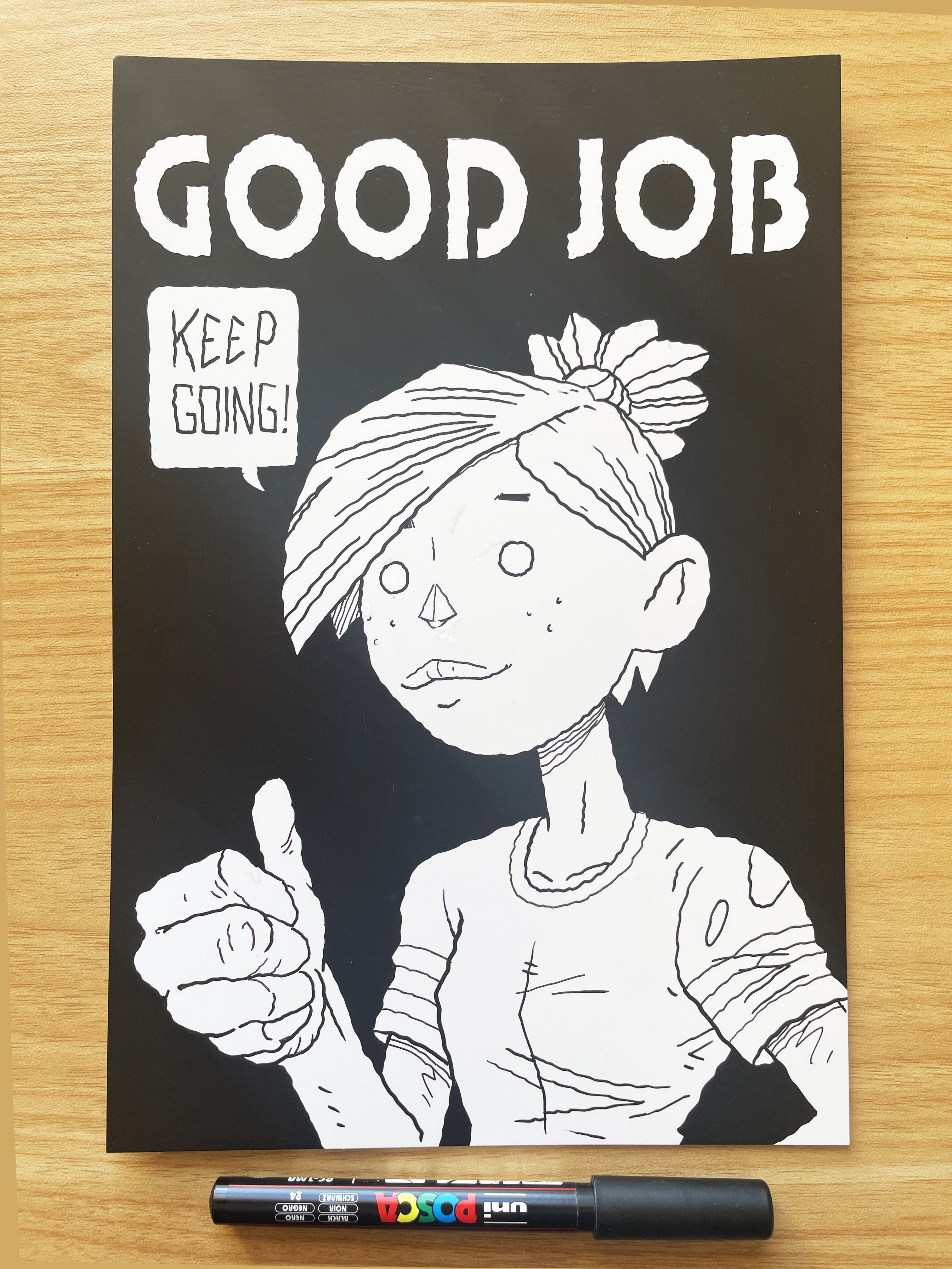 Good Job Pen and Ink Illustration