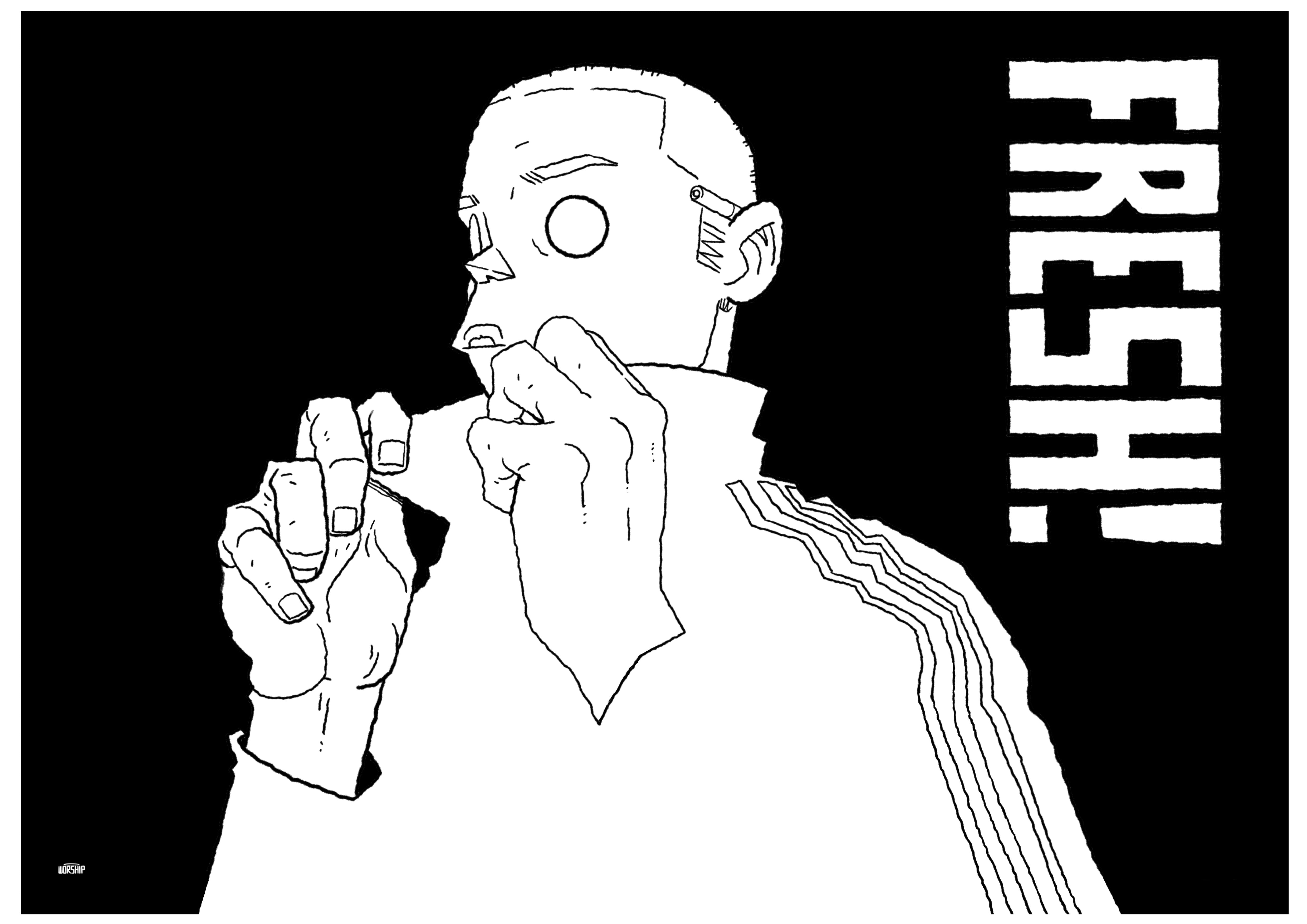 Unique art design with Gorillaz, Anime, Manga, Comic Art style.