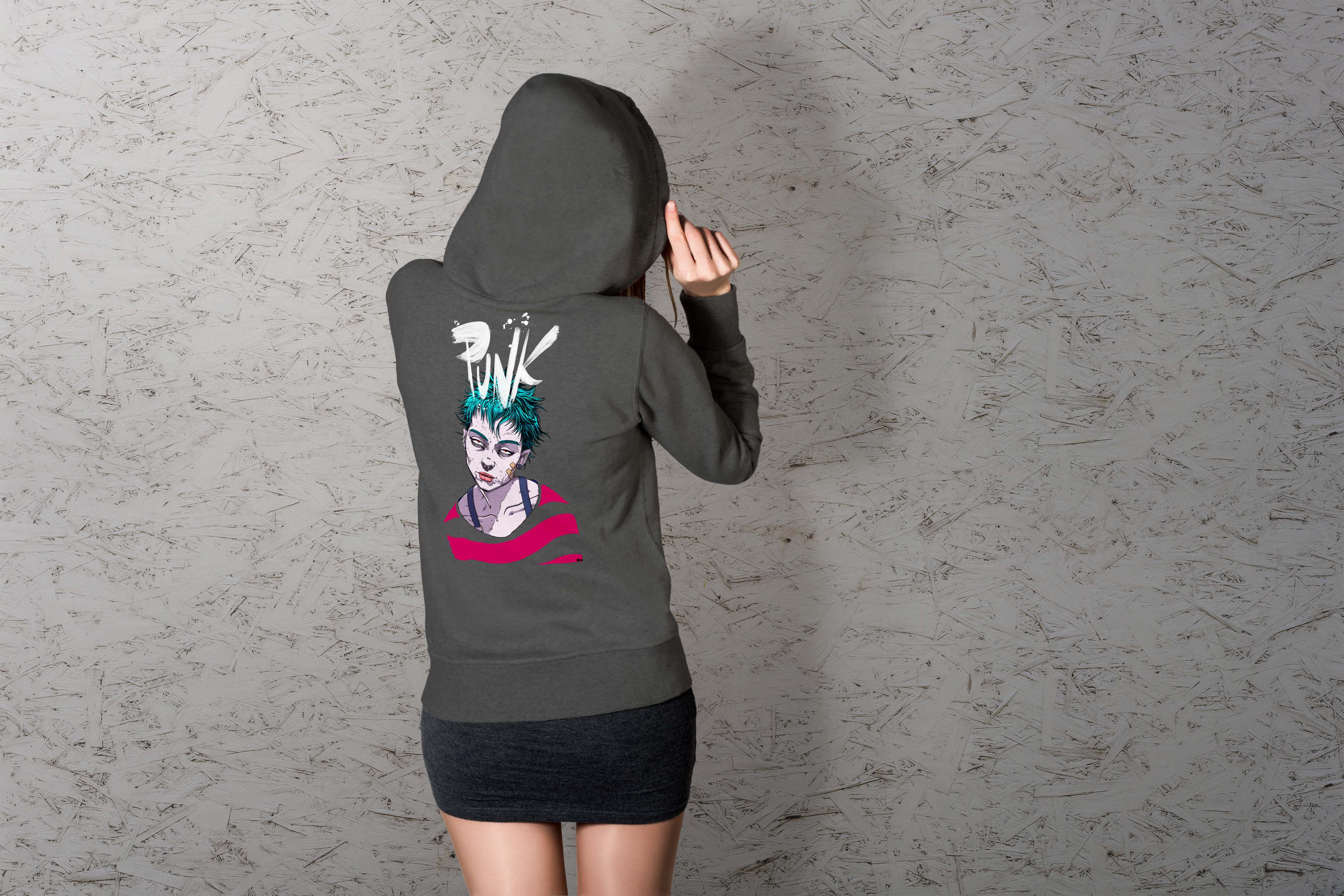 Punk rock design Dark Hoodie Selection