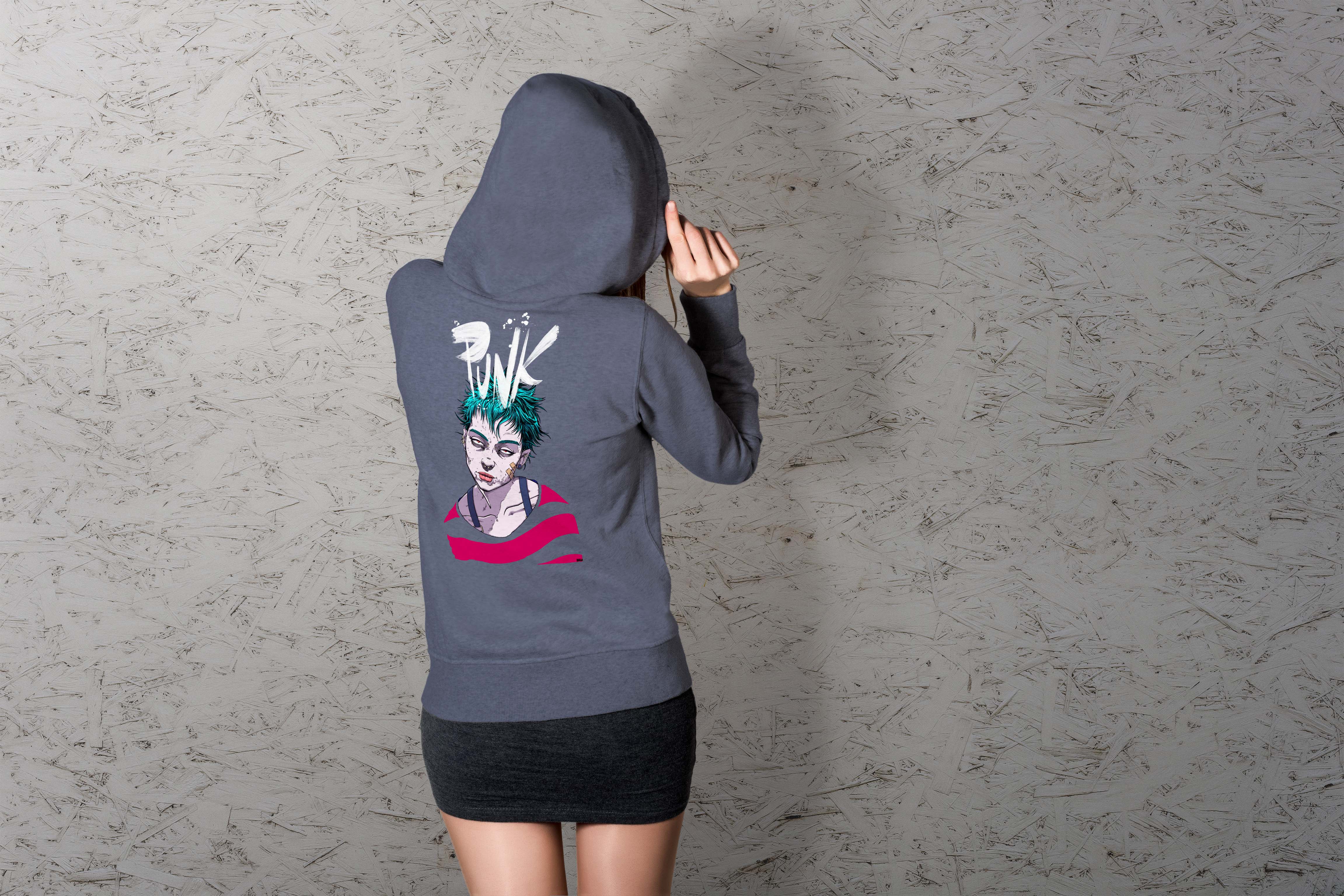 Punk rock design Dark Hoodie Selection