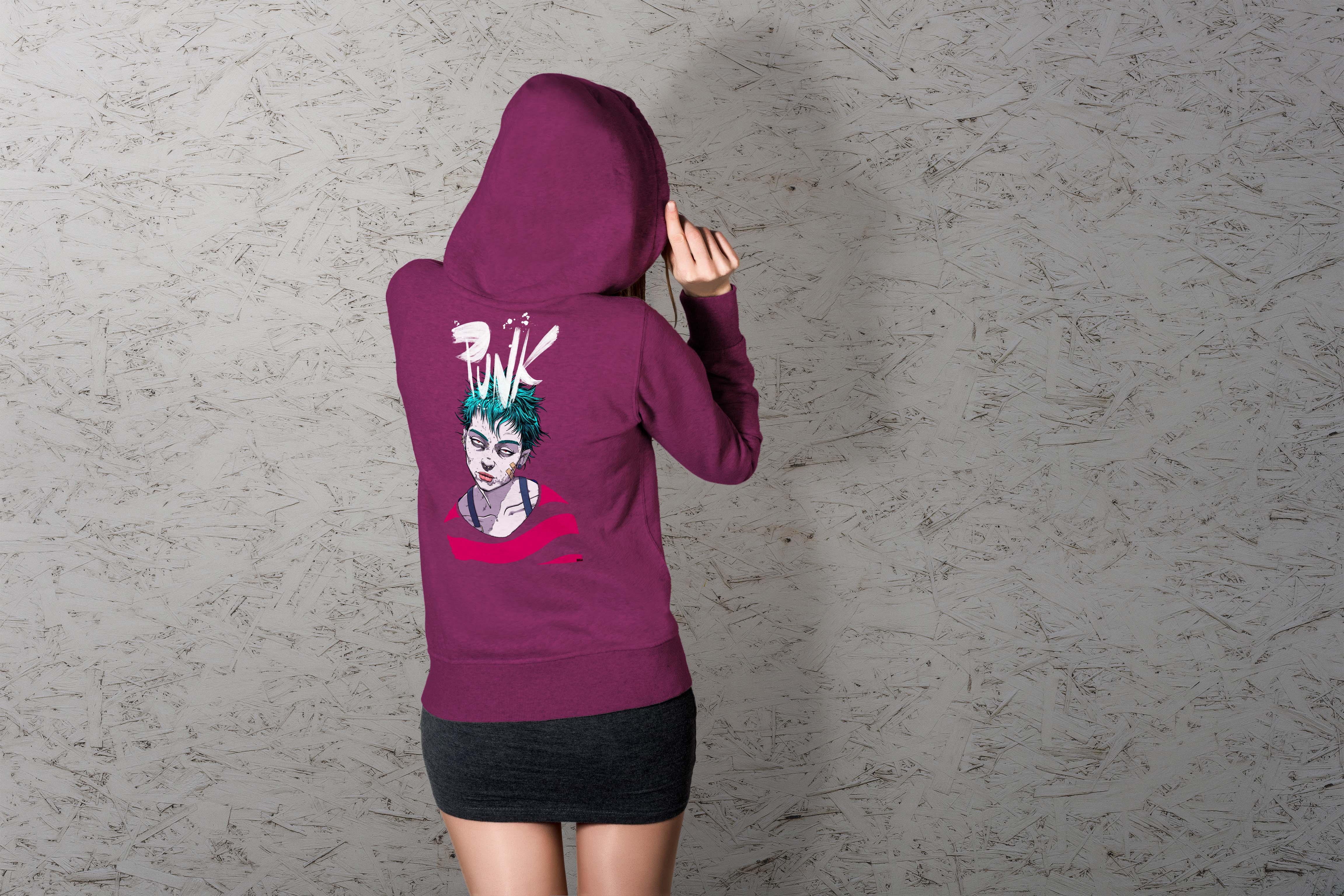 Punk rock design Dark Hoodie Selection