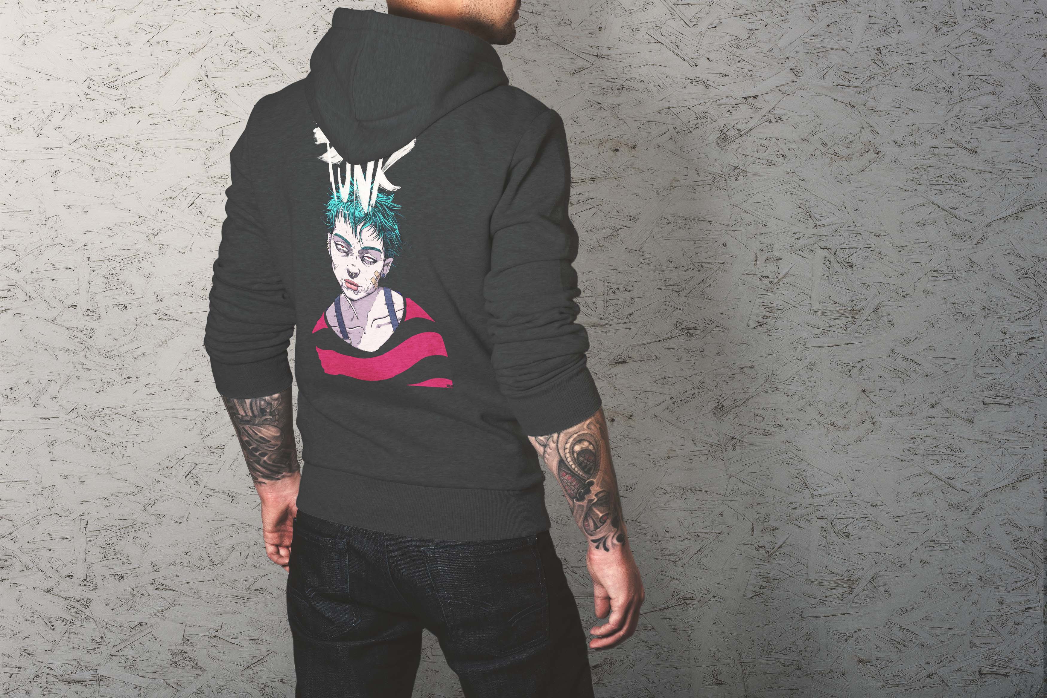 Punk rock design Dark Hoodie Selection