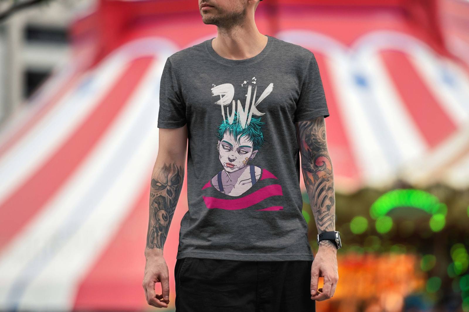 Punk rock design Dark T-Shirt Selection