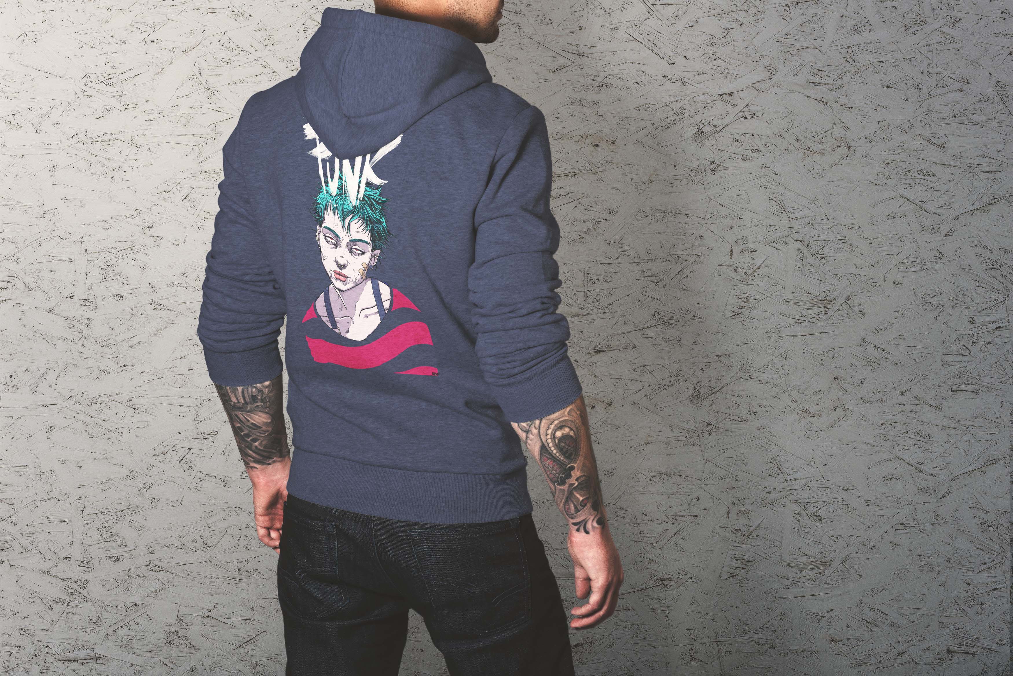 Punk rock design Dark Hoodie Selection