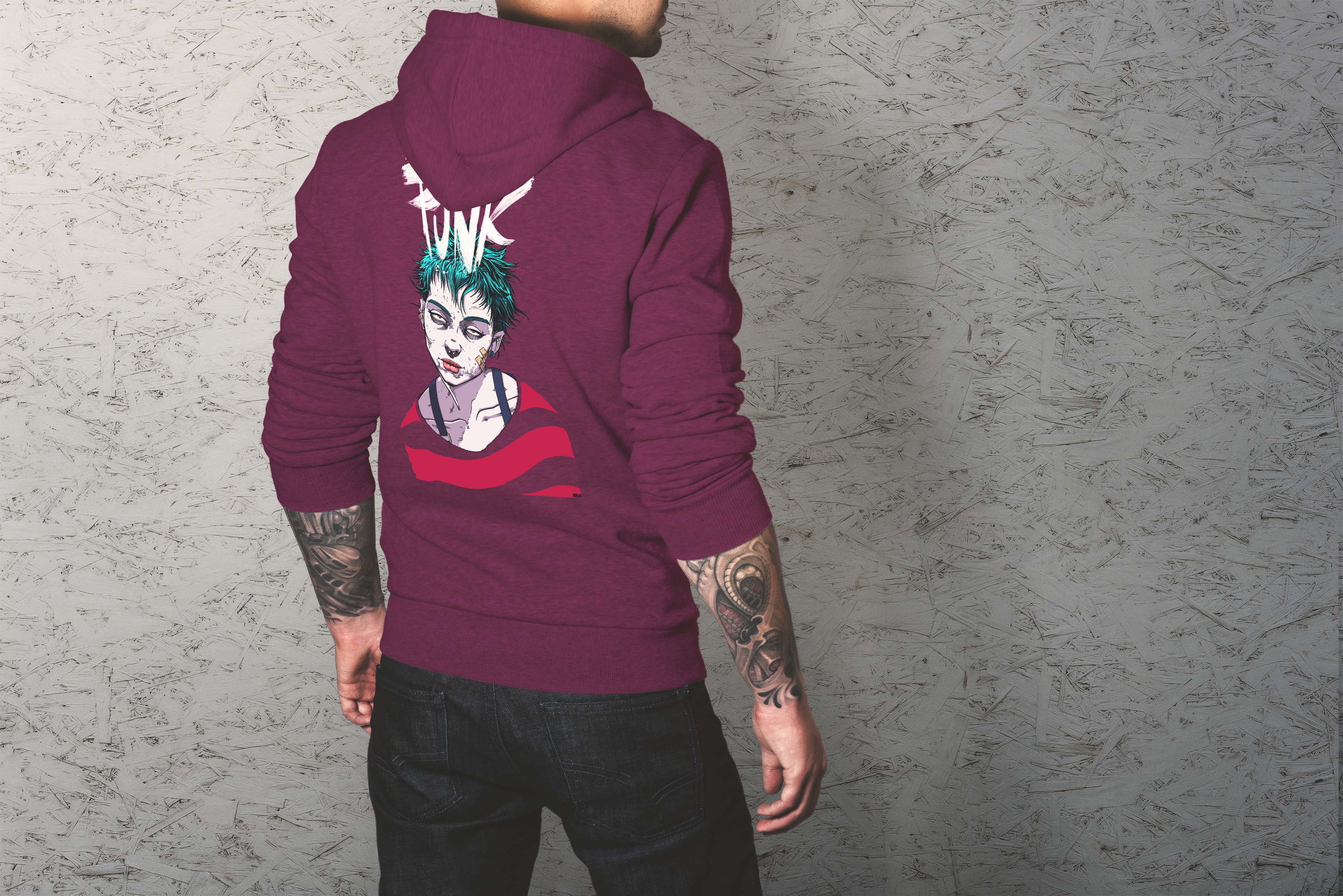 Punk rock design Dark Hoodie Selection