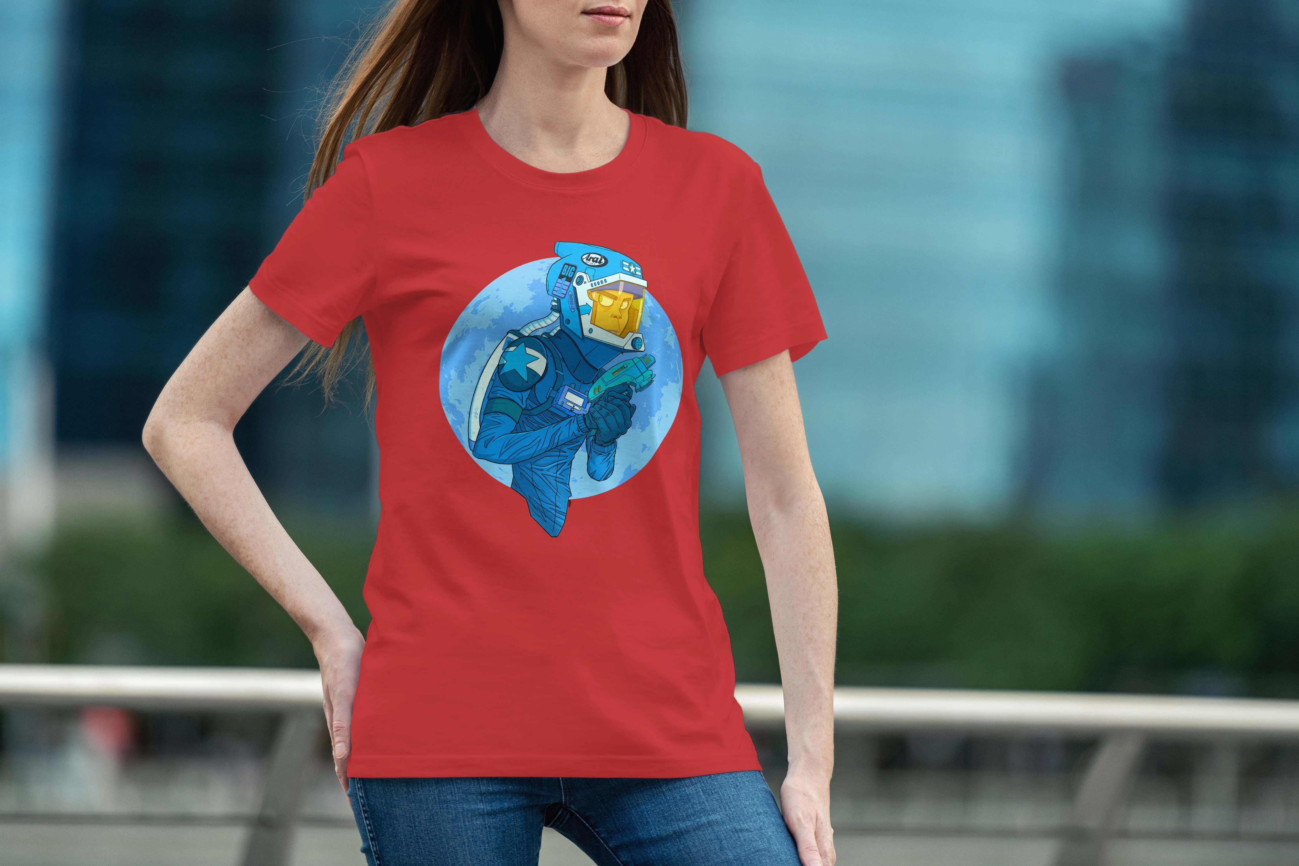 Ray Gun 2 retro sci-fi T-Shirt Red for Women