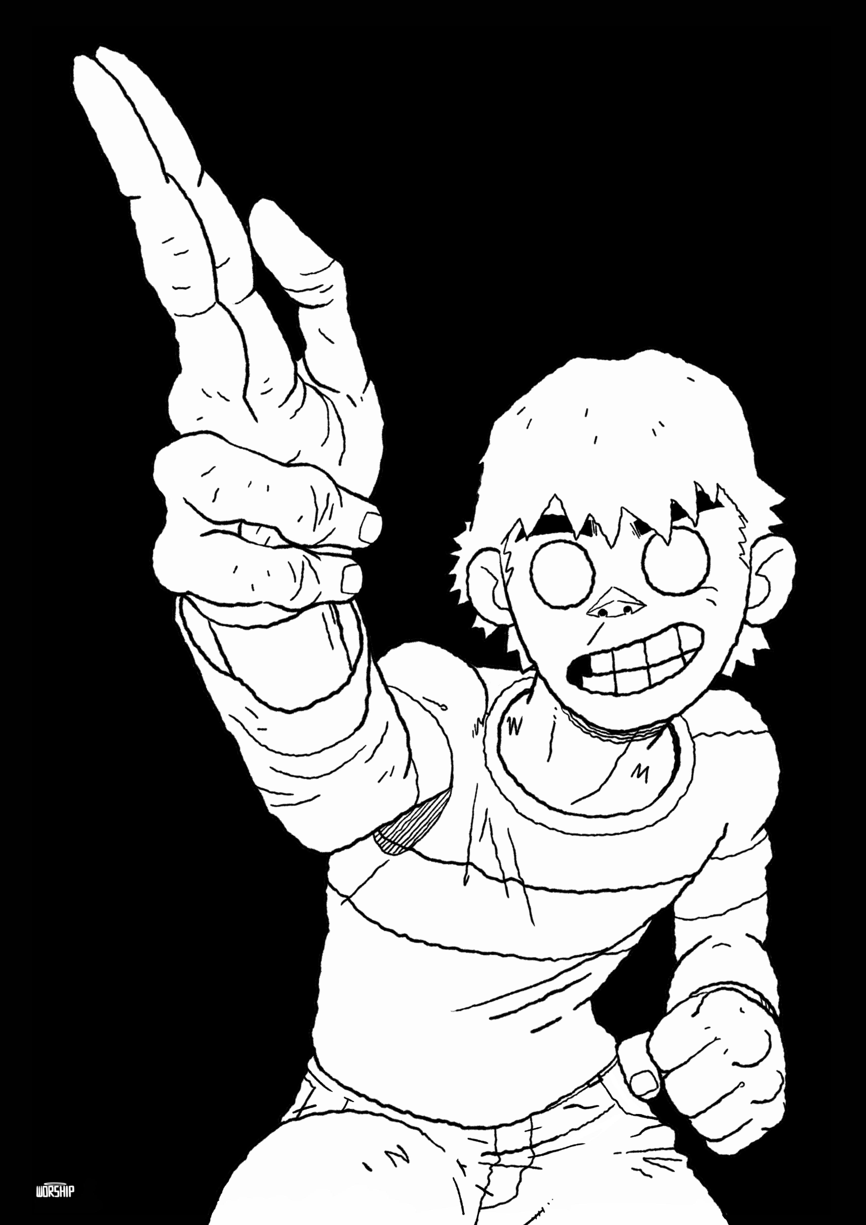 unique art design with Gorillaz, Anime, Manga, Comic Art style. scott pilgrim