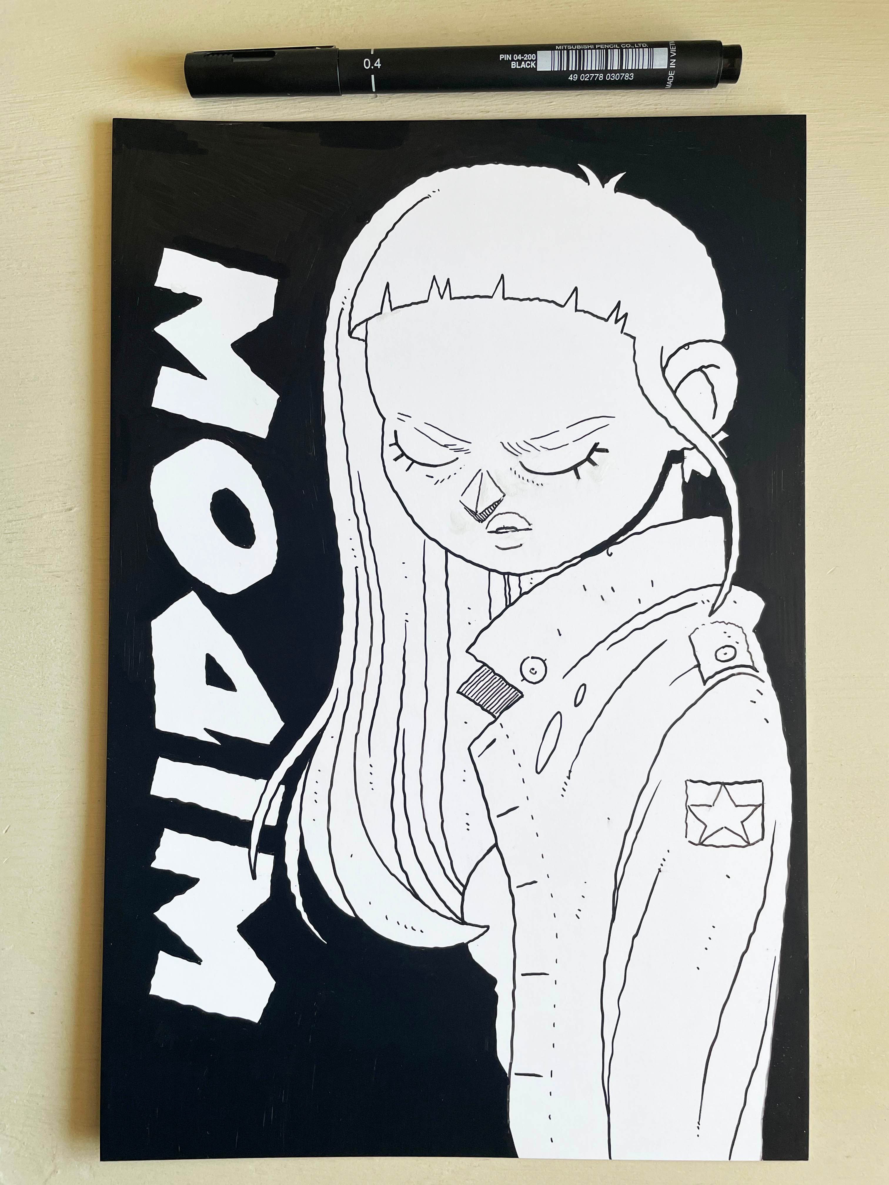 Widow Pen and Ink Illustration