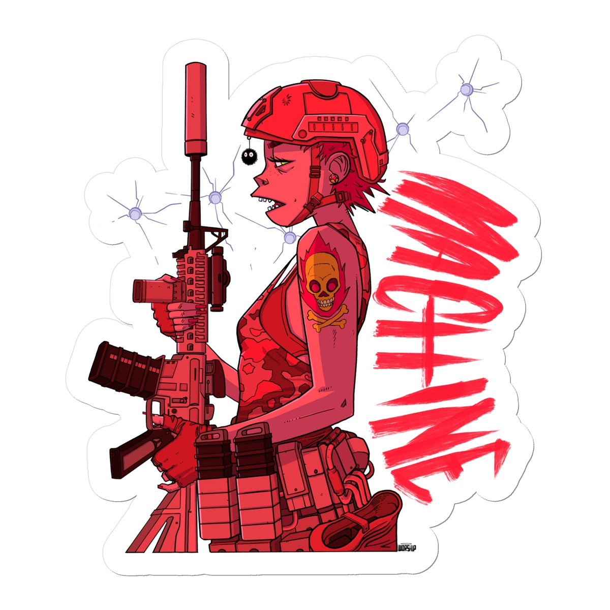 Special-Ops female Machine Sticker