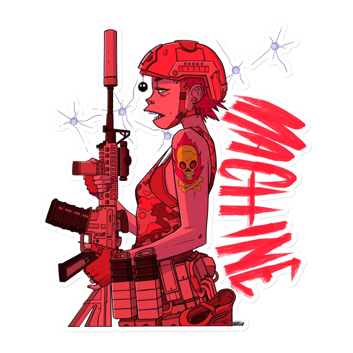 Special-Ops female Machine Sticker