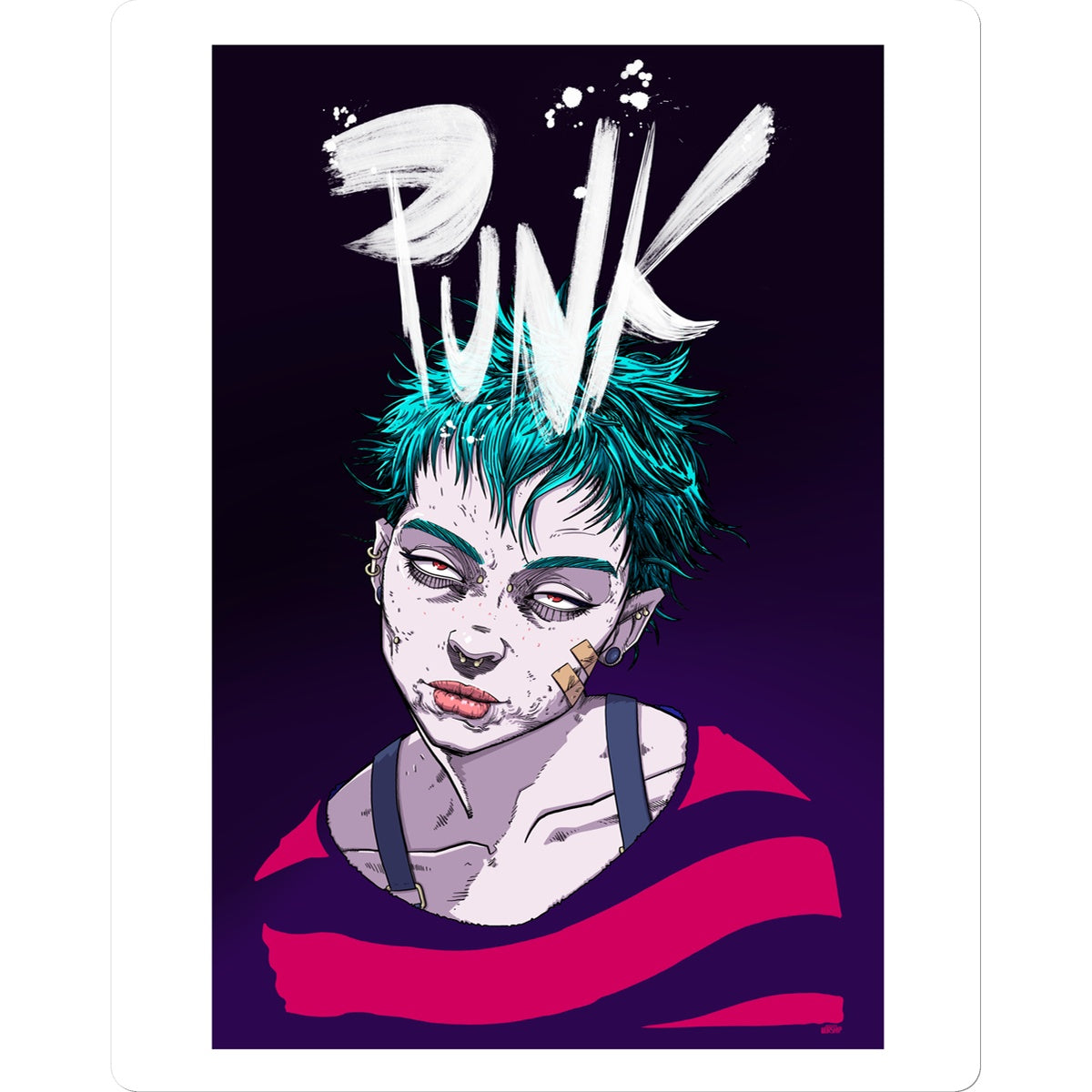 Punk rock design Sticker