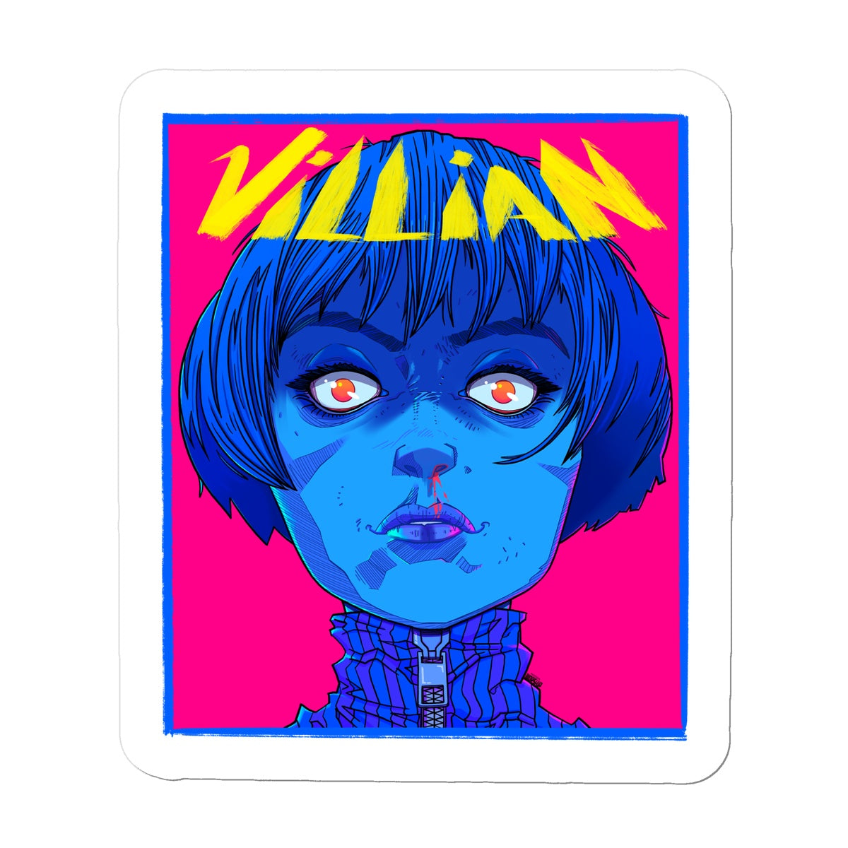 Unique and cool anime sticker illustration