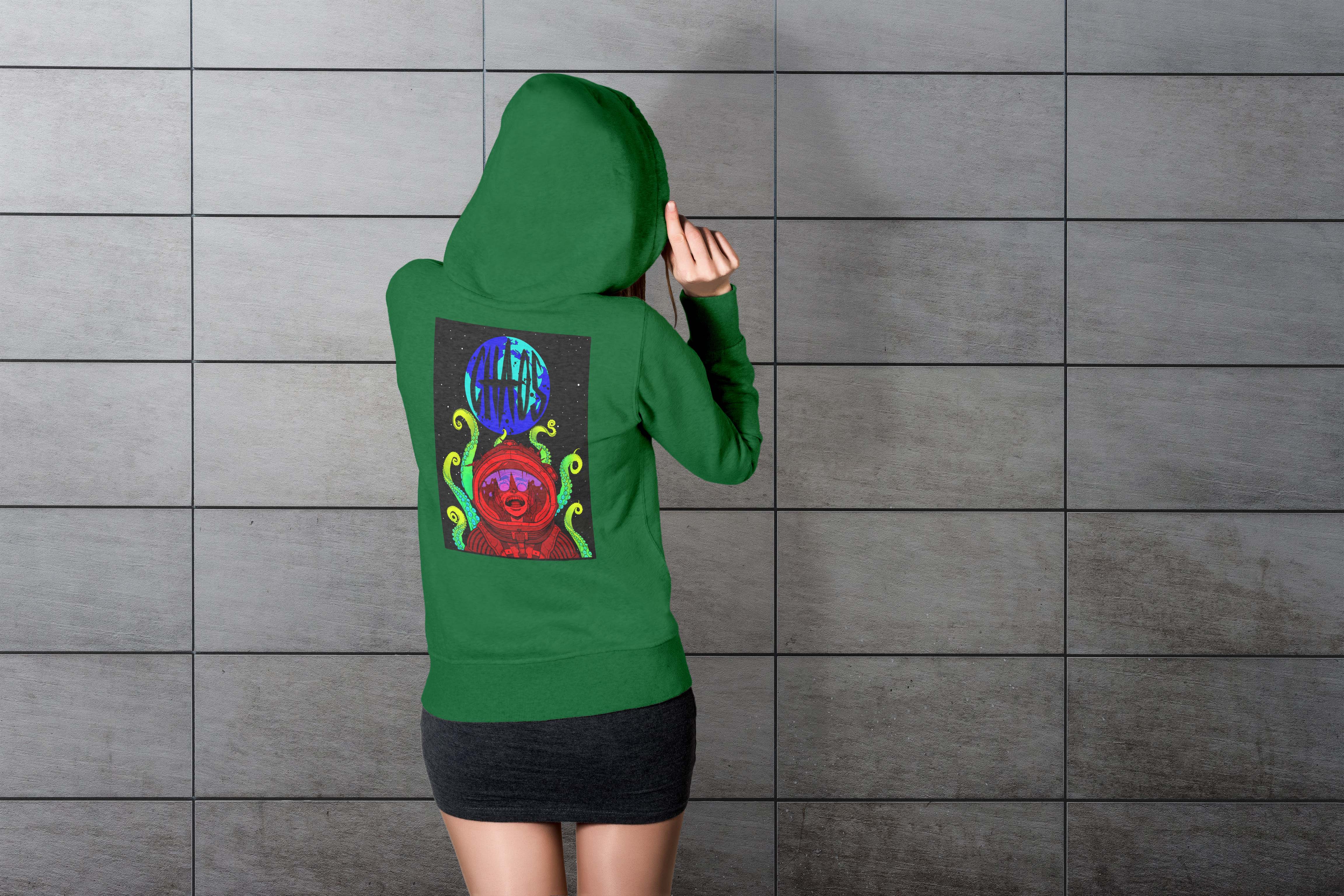 Unique and cool Gorillaz-style cthulhu Hoodie illustration