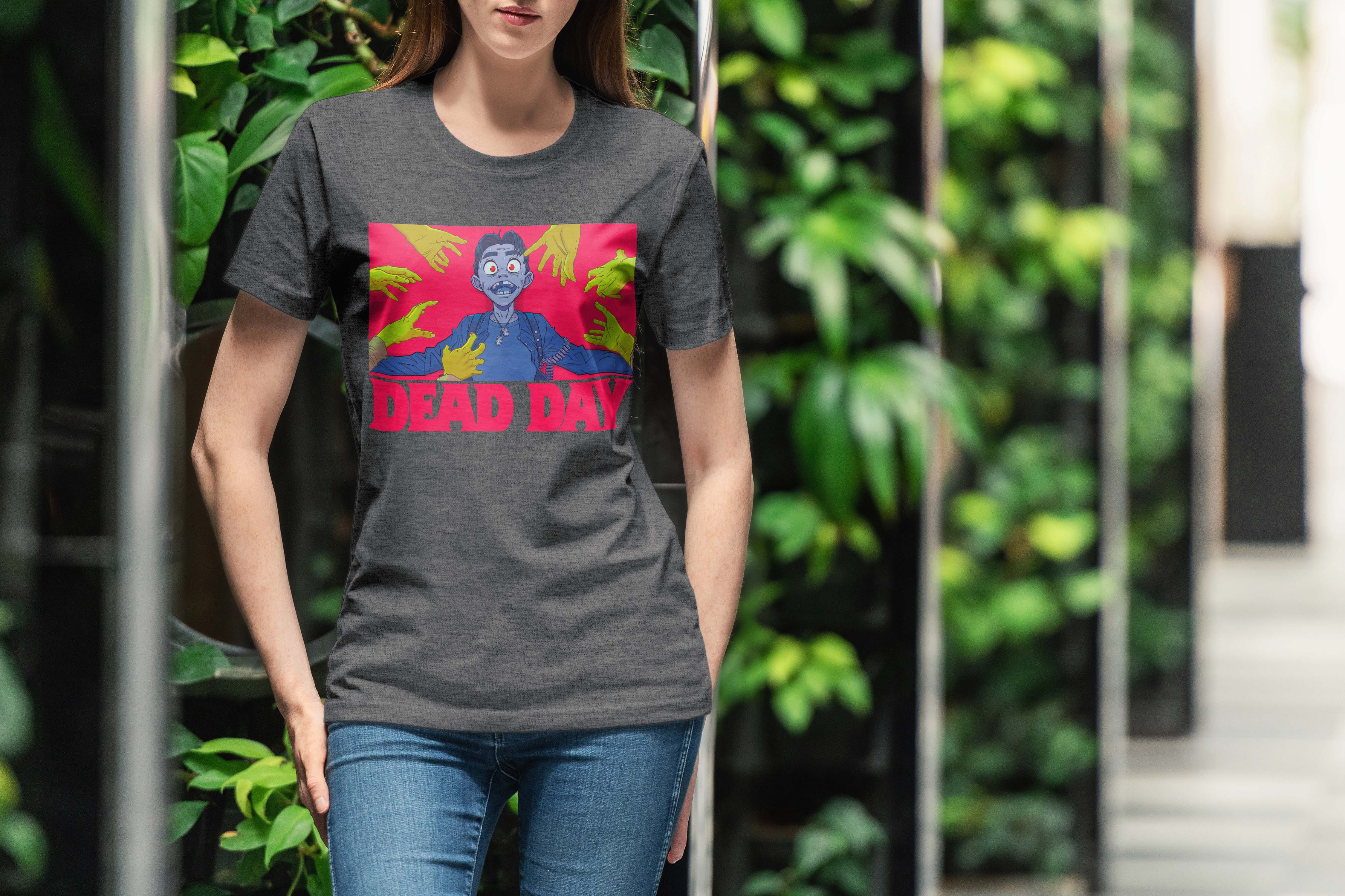 Dead Day Zombie T-Shirt Charcoal for Women
