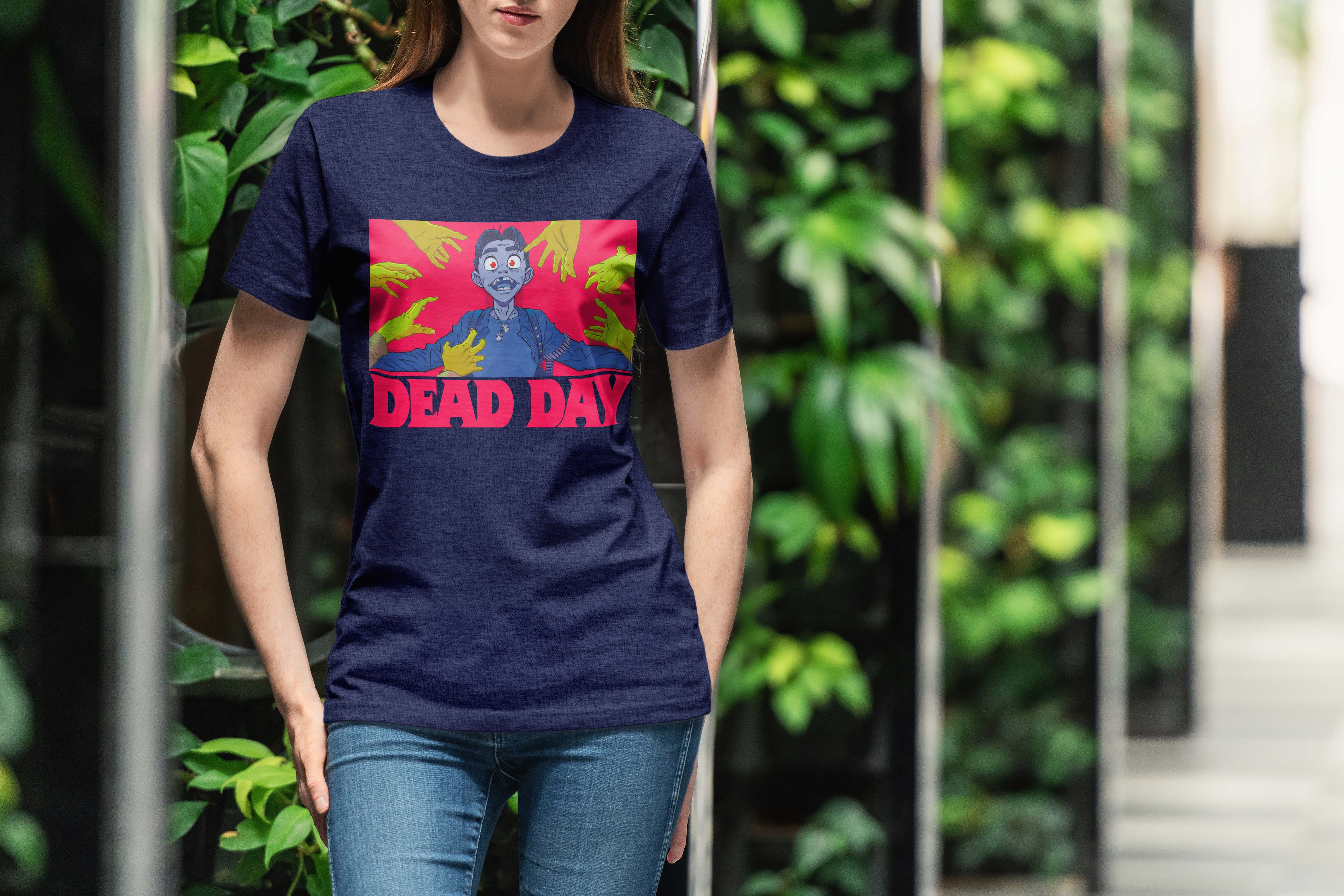 Dead Day Zombie T-Shirt Navy for Men
