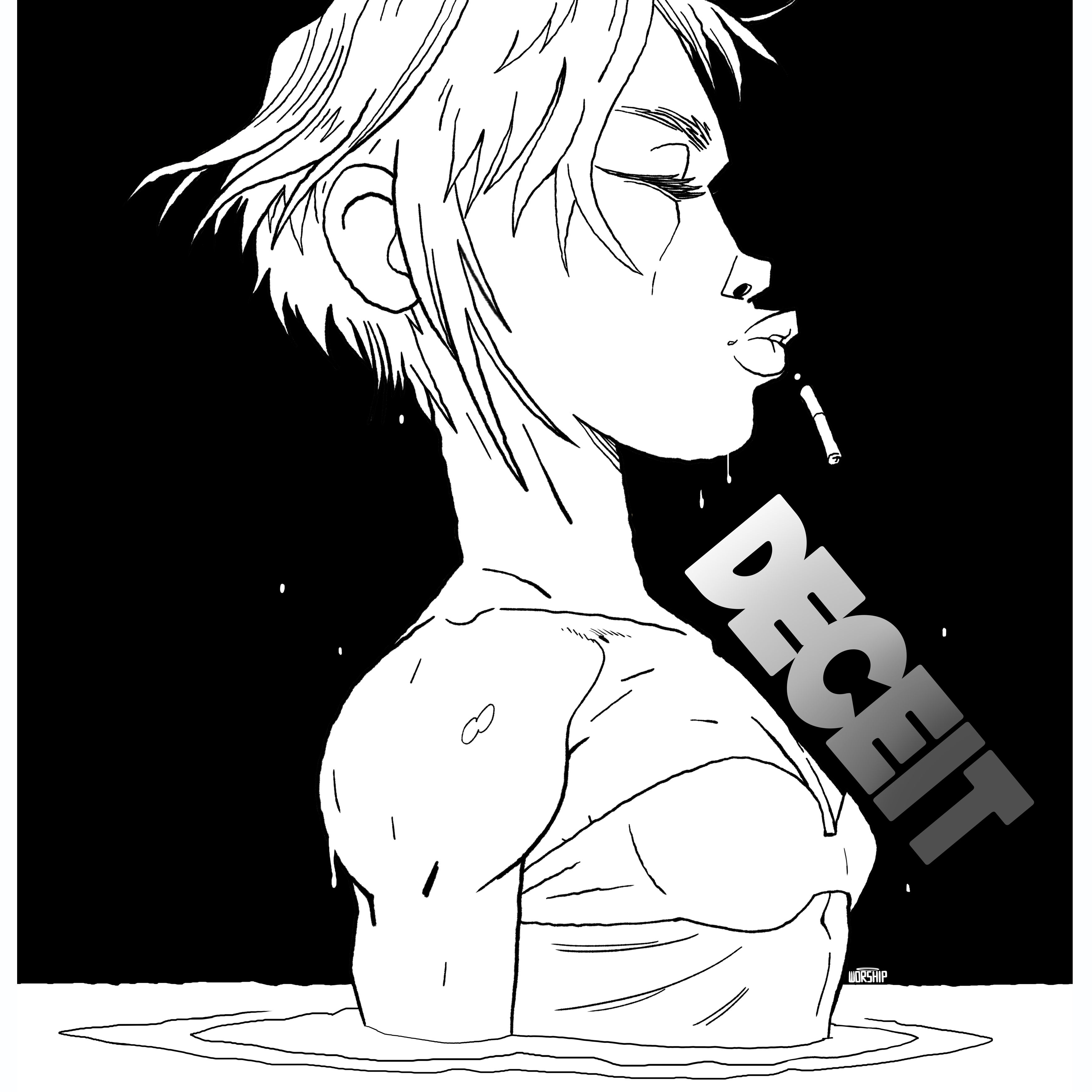 Unique art design with Gorillaz, Anime, Manga, Comic Art style.