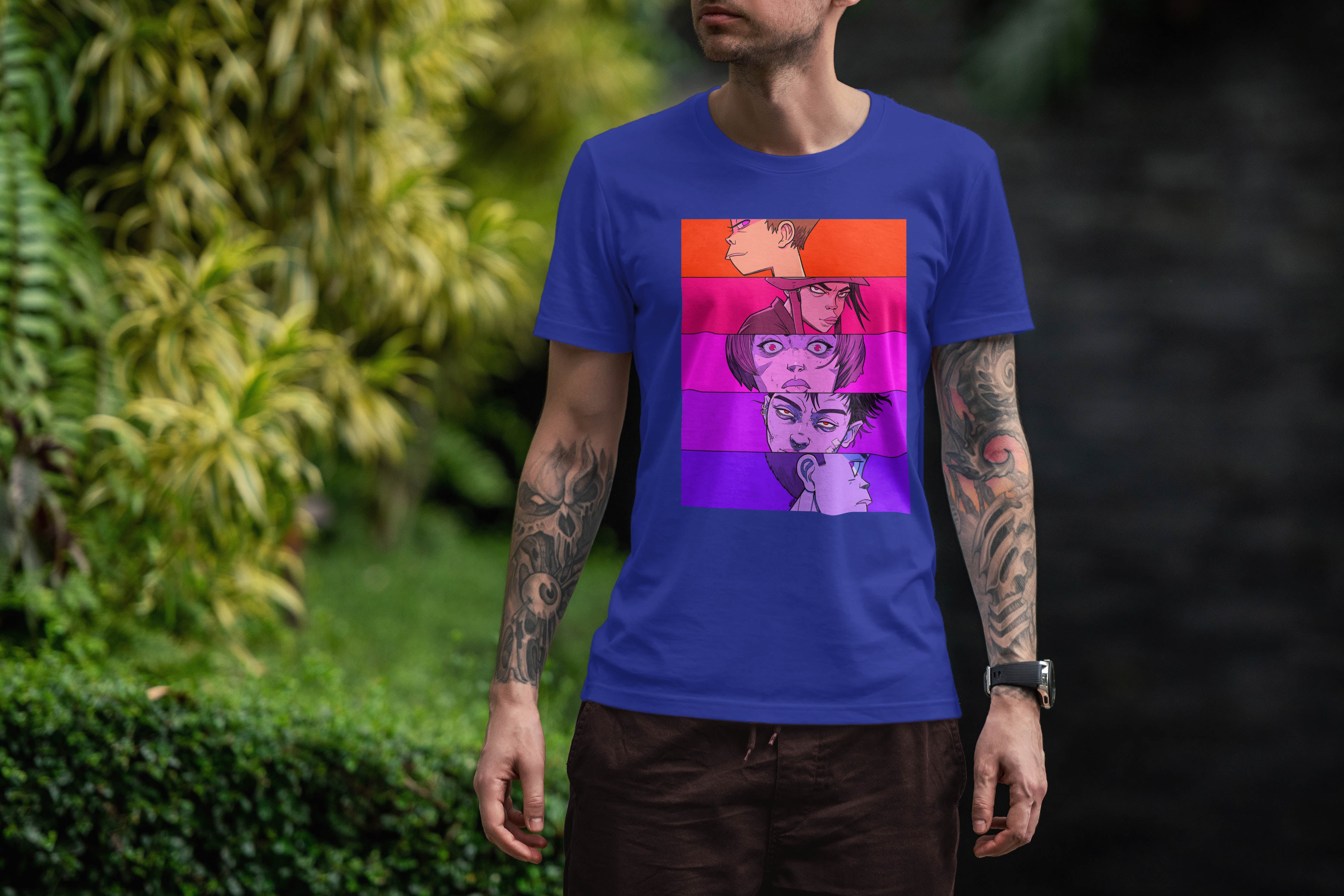 Faces T-Shirt Navy for Men