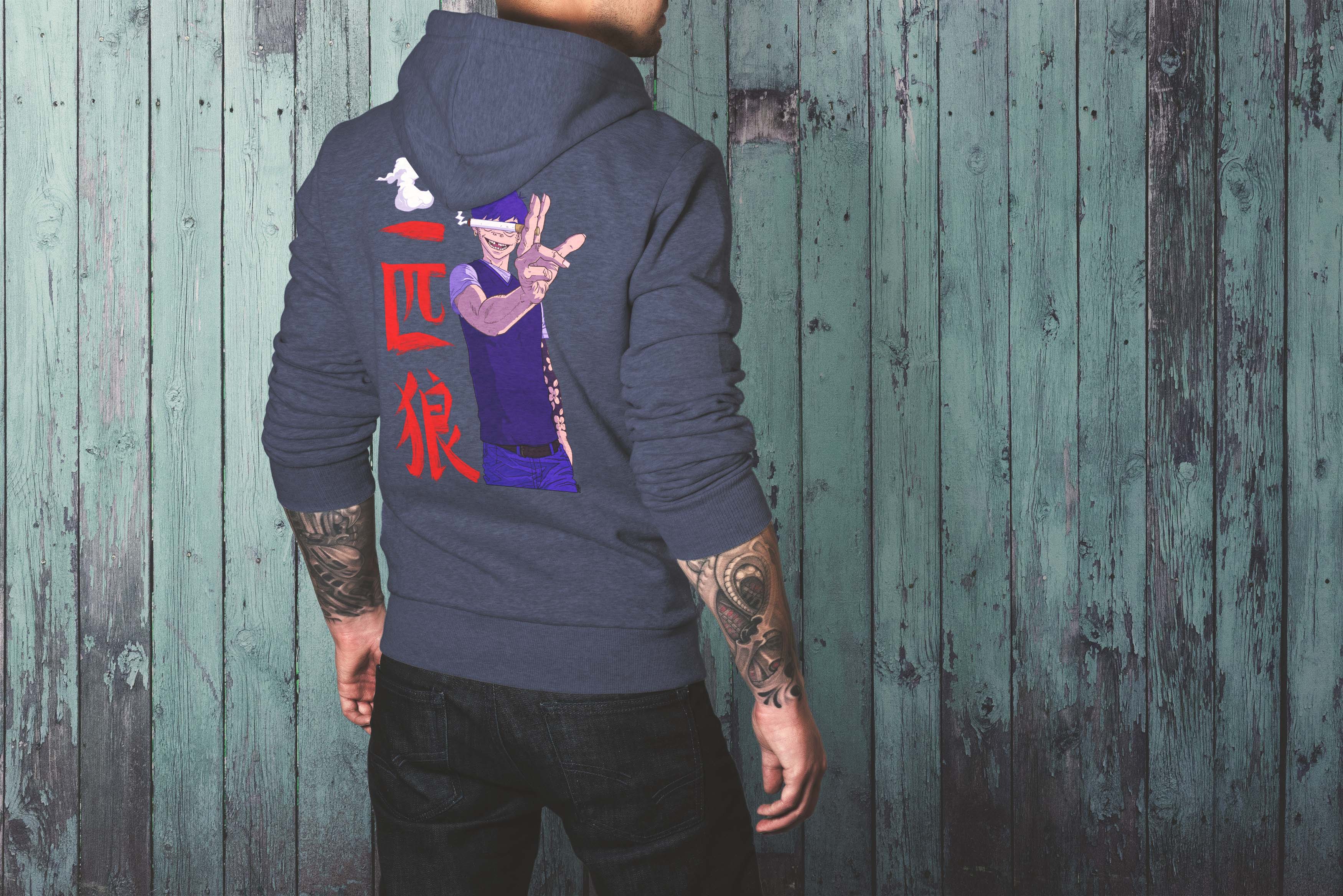 Lone Wolf Japanese Hoodie