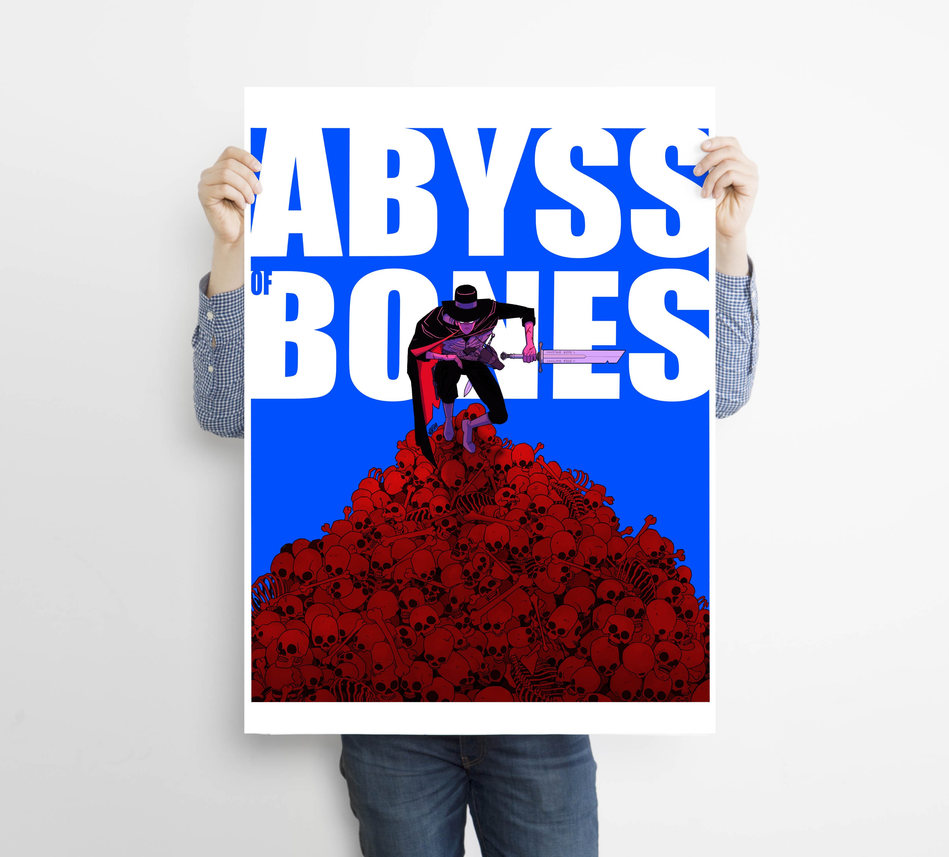 Unique and cool Gorillaz-style Abyss of Bones poster/wall art illustration
