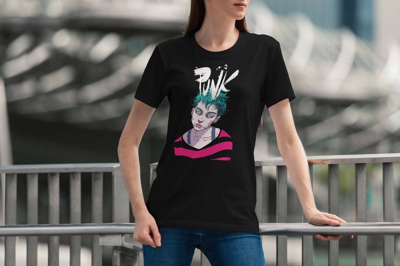 Punk rock design Dark T-Shirt Selection Black for Women