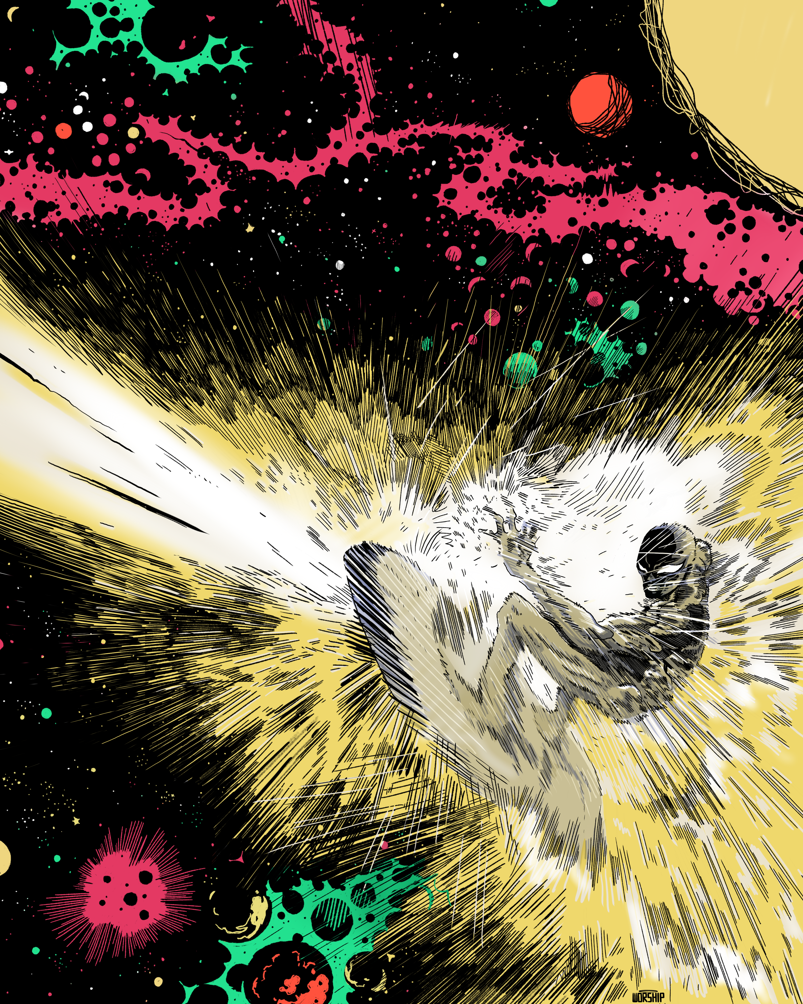 Space Surfer A4 Giclee Print