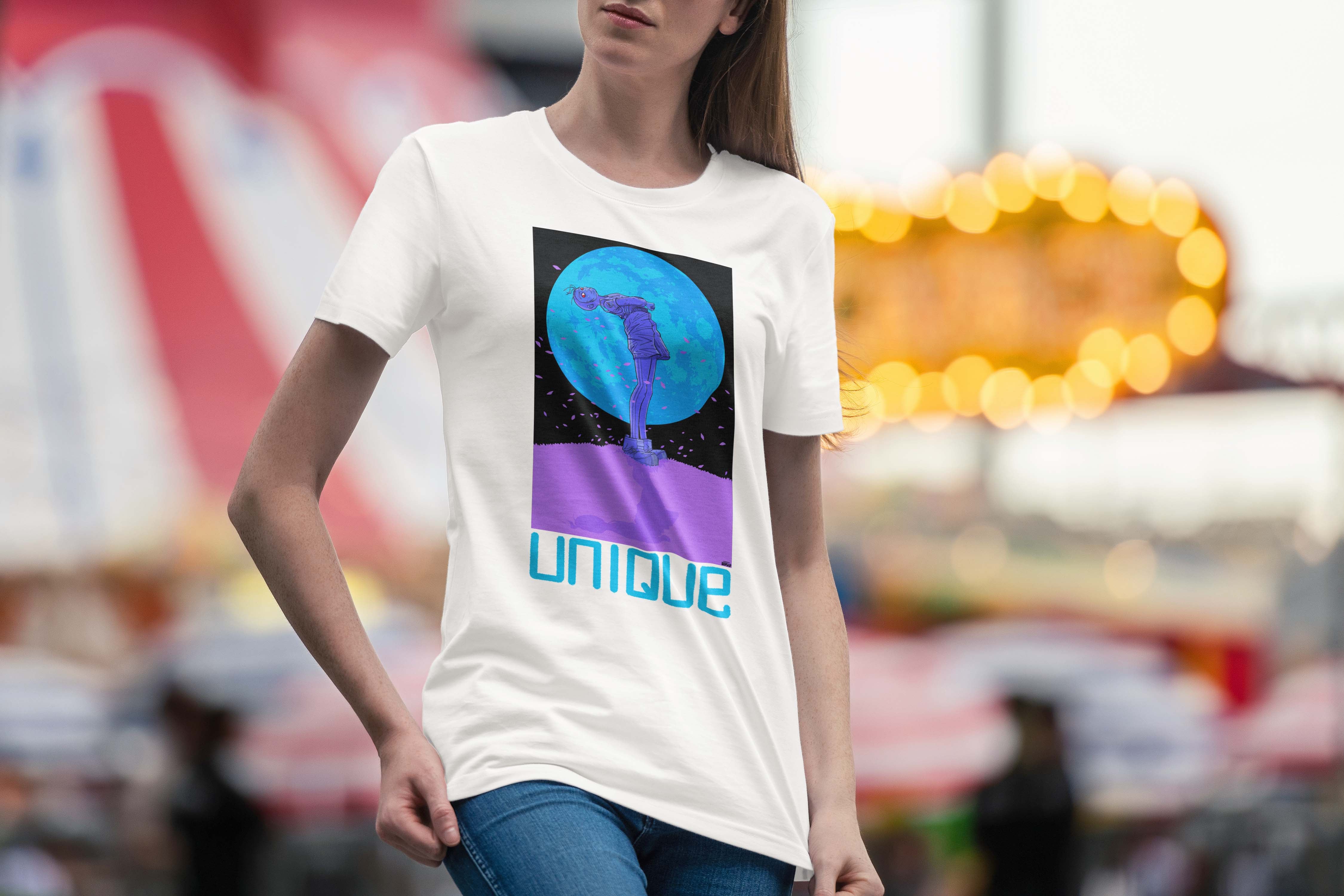 Unique 'Moon Child' Light T-Shirt Collection White For Women