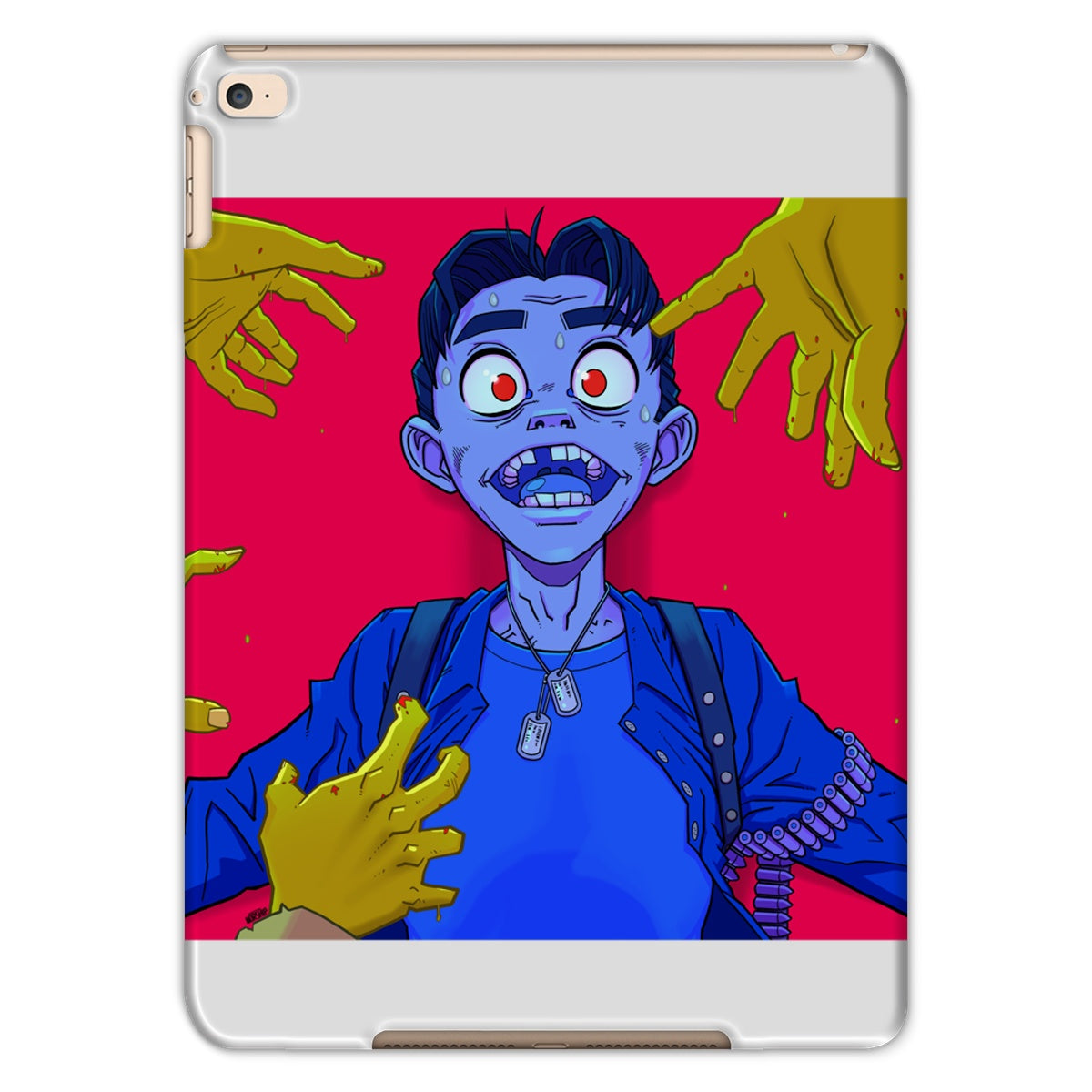 Unique and cool Gorillaz-style Zombie Tablet Case illustration 