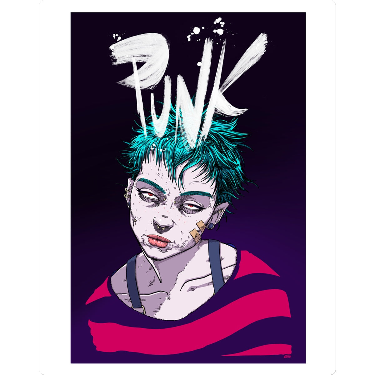 Punk rock design Sticker