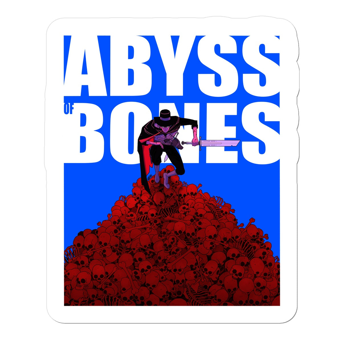 Unique and cool Gorillaz-style Abyss of Bones sticker illustration