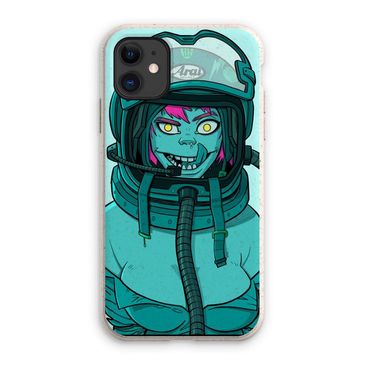 Unique and cool Gorillaz-style lunatic phone case illustration