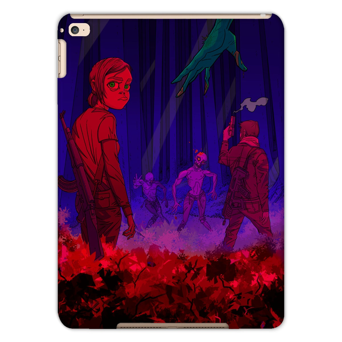 Unique and cool Gorillaz-style zombie game Tablet Case illustration 