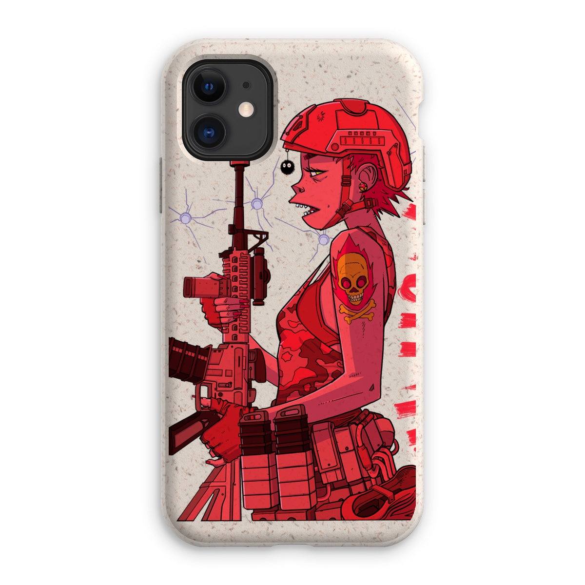Unique and cool Gorillaz-style special forces phone case illustration