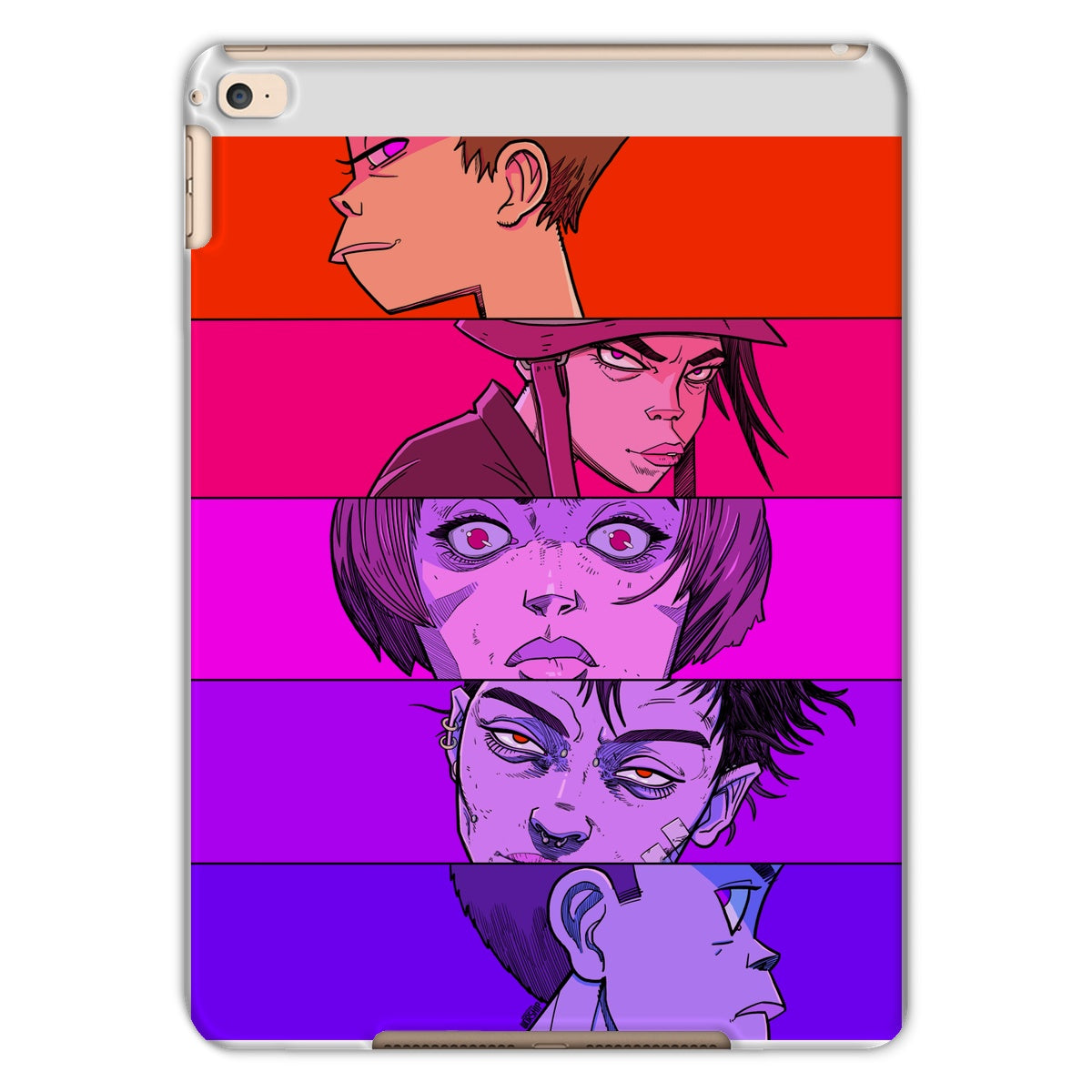 Unique and cool anime faces Tablet Case illustration