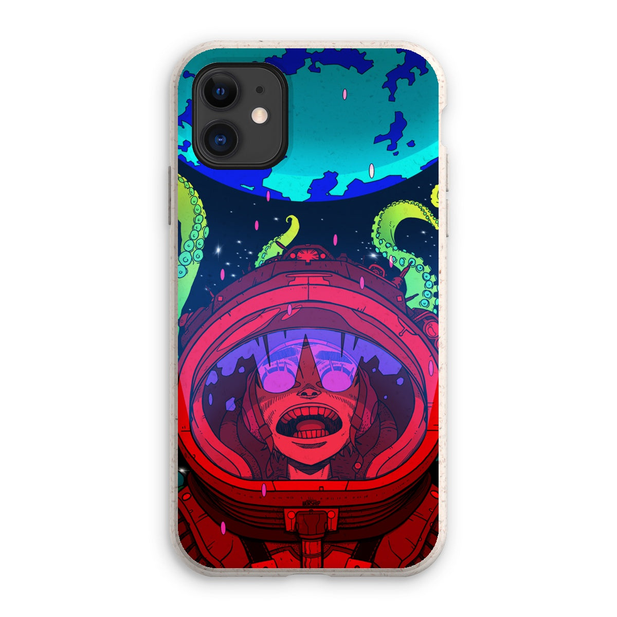 Unique and cool Gorillaz-style cthulhu phone case illustration