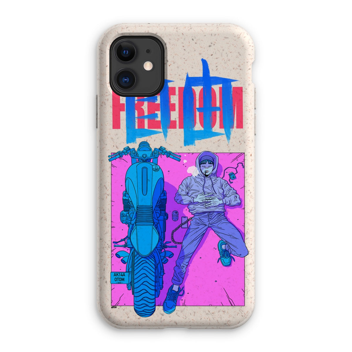 Unique and cool Gorillaz-style freedom phone case illustration