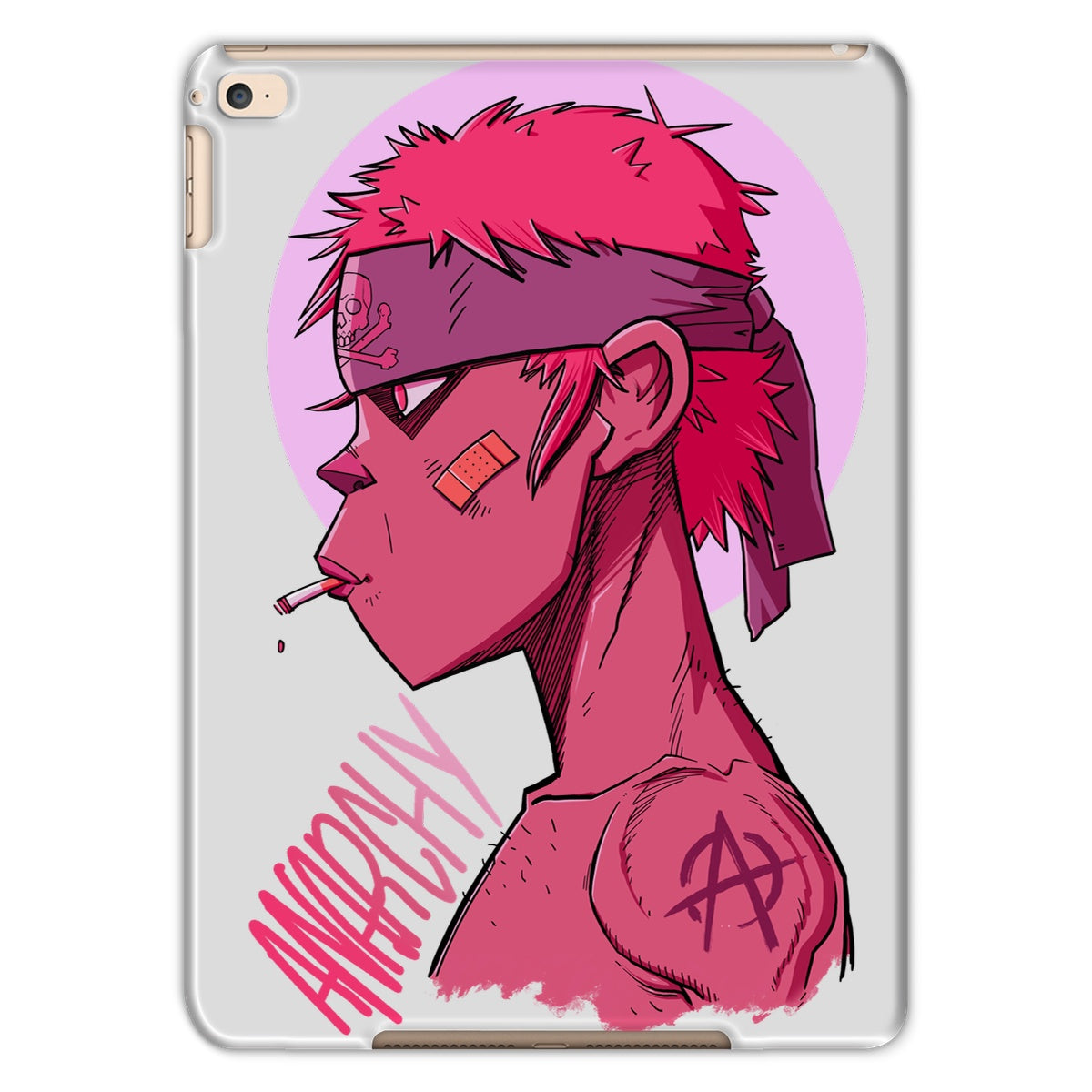 Unique and cool Gorillaz-style anarchy Tablet Case illustration 
