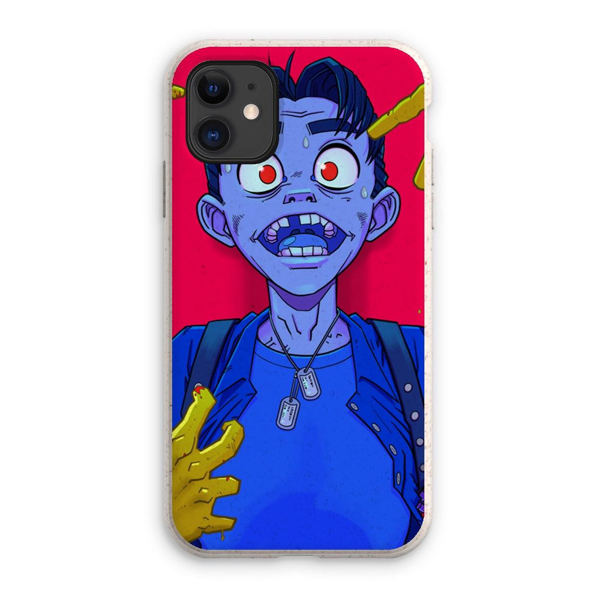 Unique and cool Gorillaz-style zombie phone case illustration